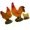 Resin Rooster Mini Figurine Assorted Colors 3 pcs 4