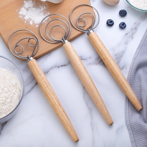 Dänischer Teigbesen mit Holzgriff 2