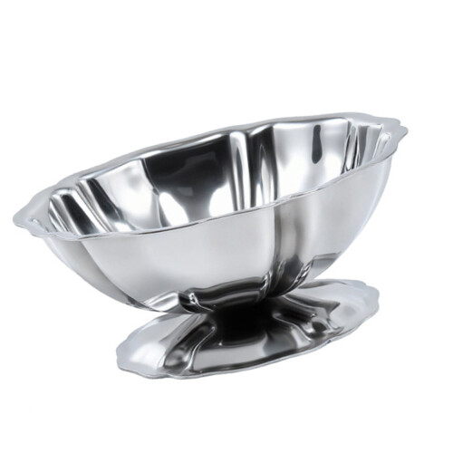Stainless Steel Snacks Bowl Tall Footed Ice Cream Cup Dish-1