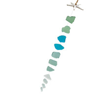 Sea Glass Wind Chimes With Resin Starfishes For Home Window-3