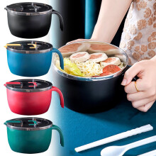Conjunto de tigela térmica para ramen com tampa escorredora – 975 ml