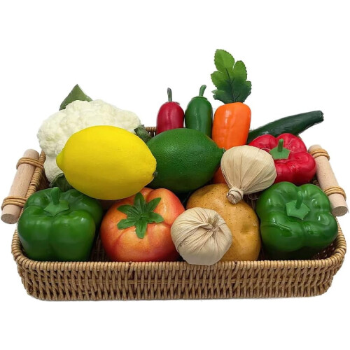 9-teiliges Set künstliches Gemüse: Paprika, Radieschen, Kartoffel,