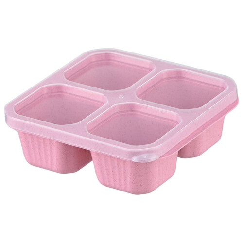 Bento-Box mit 4 Fächern – Weizenstroh, mikrowellengeeignet