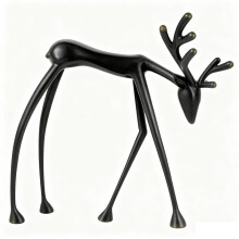 Statue de cerf de style européen, finition imitation métal, 1 pièce