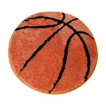 Alfombra redonda antideslizante con diseño de baloncesto, 50x50 cm.