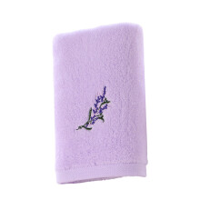 Serviettes de toilette lavande en coton brodé, lot de 2