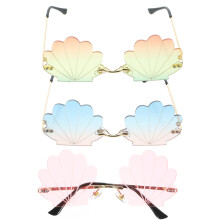 3Stk Unisex Muschel Sonnenbrillen Leicht Bunt Originell Reise