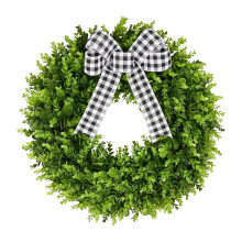 21-calowy sztuczny wianek eukaliptusowy z kokardą