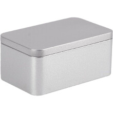 Vierkante ijzeren blikken doos met deksel 12,7 x 7,6 x 5,8 cm