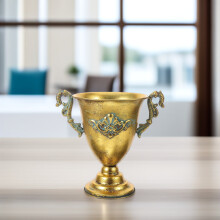 Metallinen uurna-istutusastia Vintage Gold 24cm