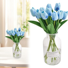 Ρεαλιστικά τεχνητά λουλούδια PU Tulip με μικρό βάζο