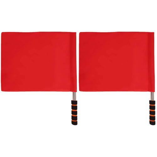 2Stk Rote Referee Flags Mit Ergonomischem Schwammgriff Für
