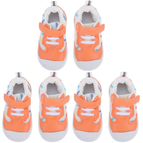 3Paires Chaussures Bébé Orange Textile Pour Usage