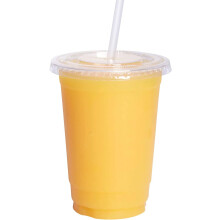 Vasos de plástico PET transparentes de 10 oz con tapas planas (paquete de 100)
