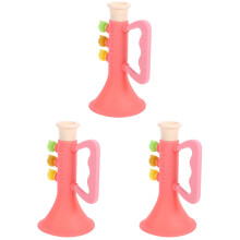 3Pcs Red Plastic Horn Noise Maker Toys Funny Trumpet for Football Fans