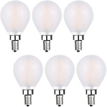 Ampoules Edison givrées 6 W, culot E12, 3 000 K, à intensité variable, lot de 6