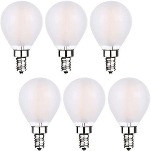 Ampoules Edison givrées 6 W, culot E12, 3 000 K, à intensité variable, lot de 6