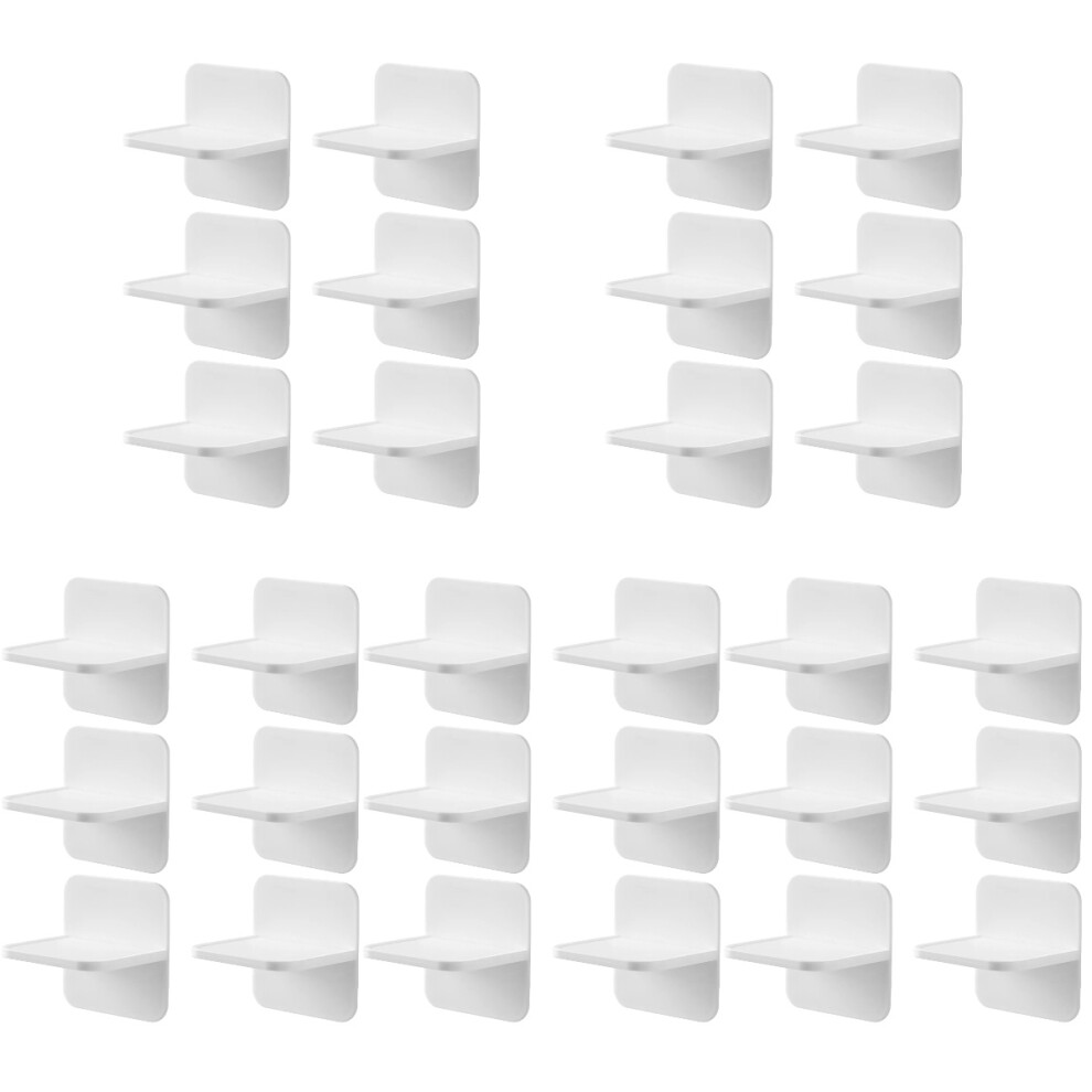 30Pcs Simple White Adhesive Shelf Pegs For Household Cabinet Supports 3762693252254