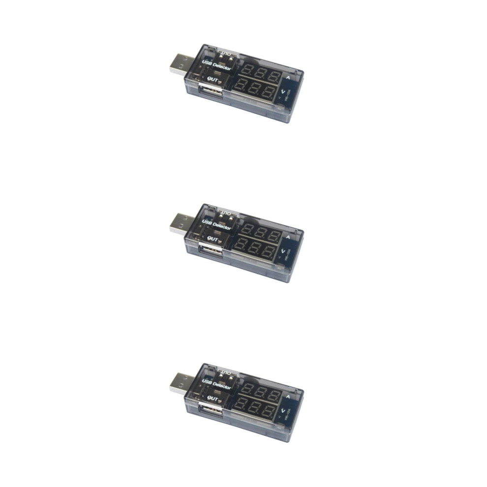 3 Pack Usb Voltage Current Multimeter Detector Voltmeter Ammeter Black 3762599864117
