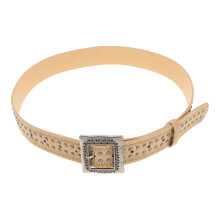 Durable Beige Rivet Belt Punk Adjustable Waistband for Women