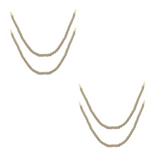 4Pcs Beige Stanchion Rope with Zinc Alloy Hooks Durable Queue Barrier