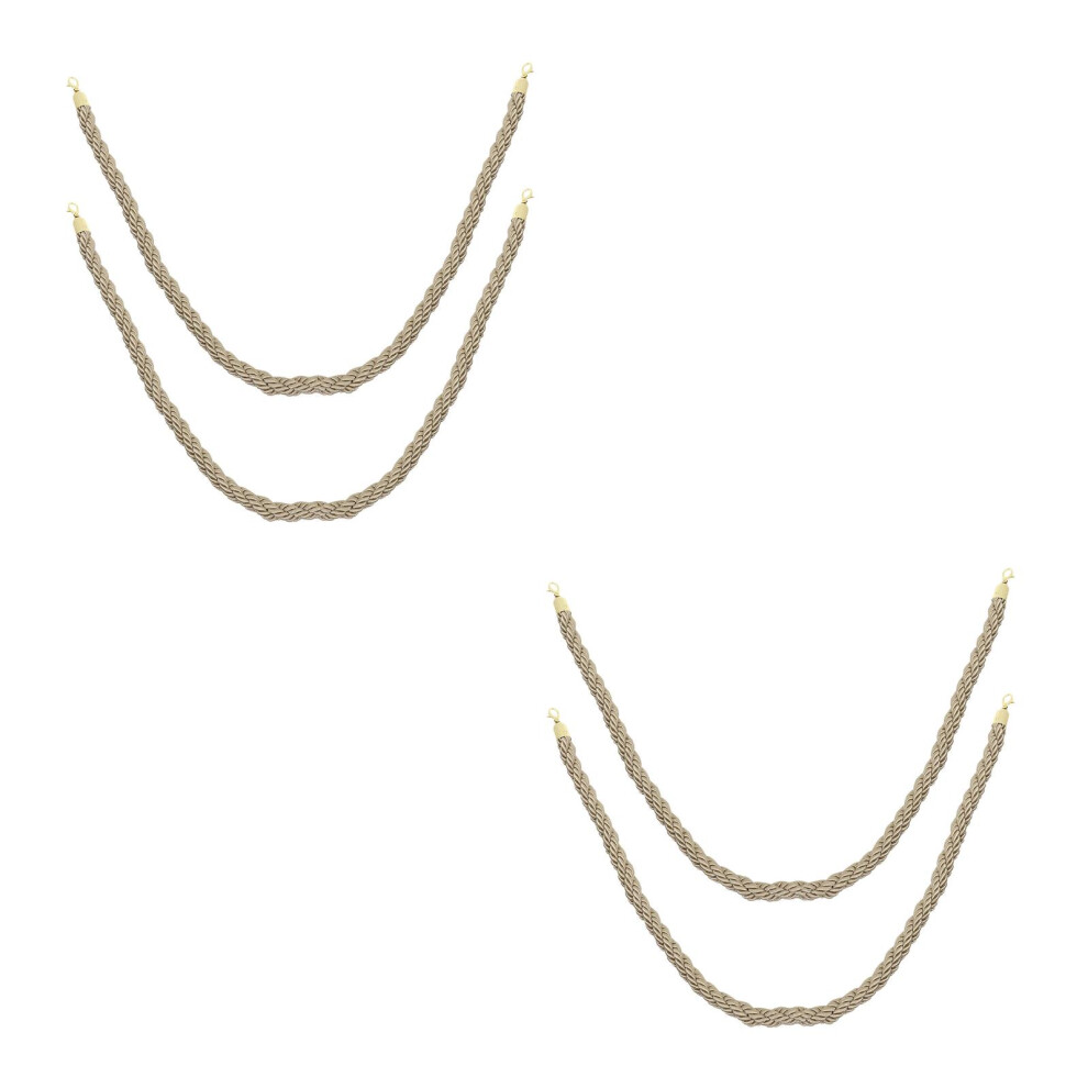 4Pcs Jute Queue Rope With Zinc Alloy Hooks For Crowd Control Barrier 3762665053599