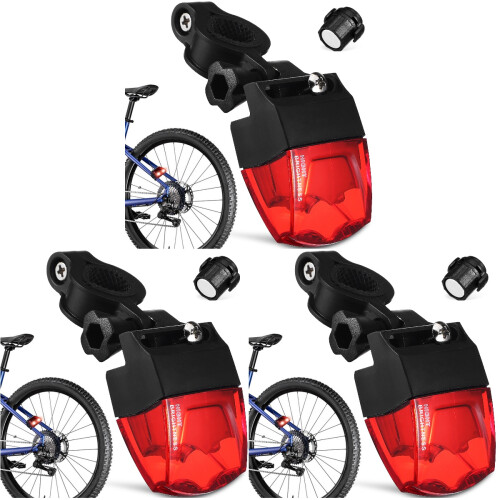 3Pcs Bike Warning Lamp Magnetic Rear Reflector Adjustable