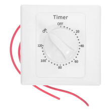 White Mechanical Countdown Timer Switch for Bathroom Fan Auto Off