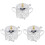 3Pcs Kitchen Seasoning Containers Iron Glass Jars with Lid Silver Set 1