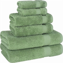 Ensemble de 6 serviettes en coton turc vert sauge