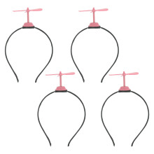 4St Lichtgewicht Roze Plastic Haarband Propeller Voor Verkleedfeest