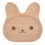 Beige Wooden Bunny Divided Plate Multipurpose Kids Dinnerware 1