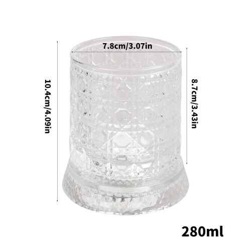 Tasse à whisky rotative à Texture claire, avec sous-verres 1