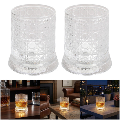 Tasse à whisky rotative à Texture claire, avec sous-verres 2