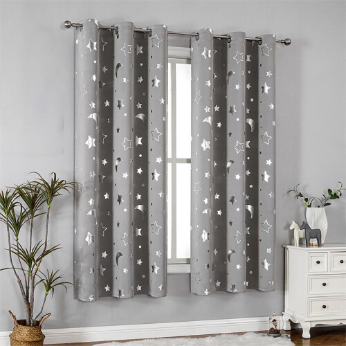 Blackout Curtains Set of 2 Grey 63 in 1