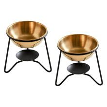 Stylish Stainless Steel-Three lines of black golden bowl
