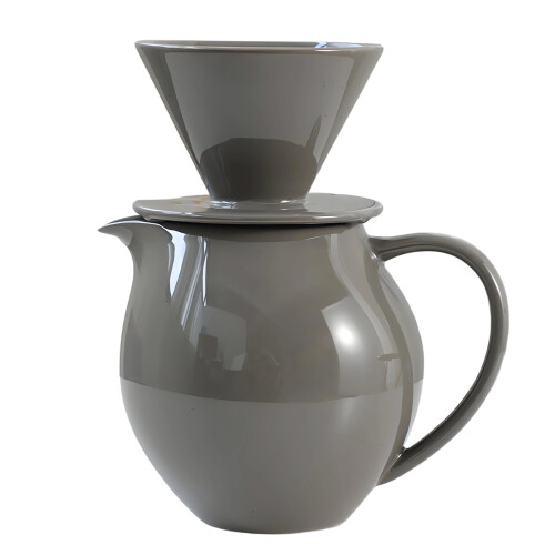 Elegant Ceramic Coffee Brewing Set With 830ml Carafe And-grey