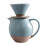 2pcs Ceramic Pours Over Coffee Brewer Set With Heat-Blue 1