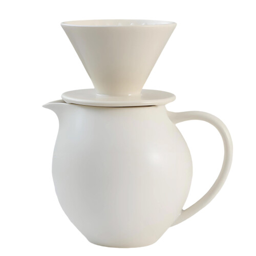 Ceramic Hand Brewing Pours Over Coffee Maker Set Manual-White