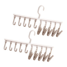 Space Saving Adjustable Garment Racks Clothes Hanger-pink brown