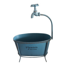 Green Ovals Planter With Decorative Spout High Leg-large blue