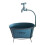 Green Ovals Planter With Decorative Spout High Leg-large blue 1