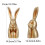 Grande décoration de table de lapins de Pâques en résine dorée-2 2