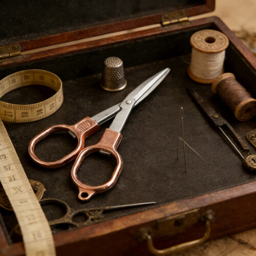 2Pcs Tailor Scissors Stainless Steel Scissors Folding-Gold 2