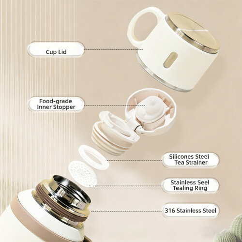 Convenient Leak proof Insulated Tea Bottle With Easy-Black 2