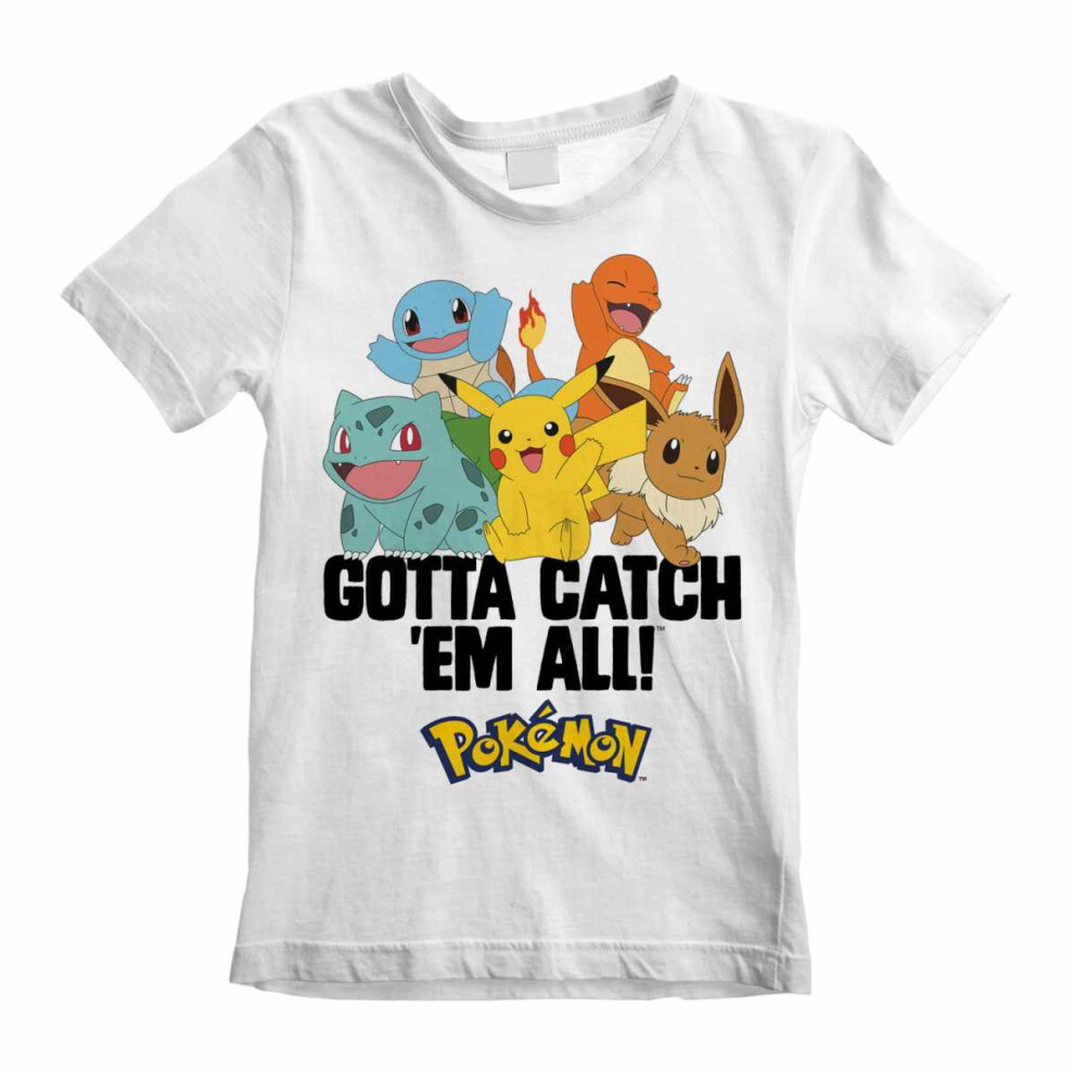 Pokémon (3-4 Years, ) Pokemon Childrens/Kids Gotta Catch Em All T-Shirt White