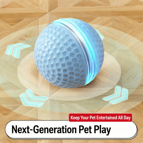 Glowing Rolling Ball Interaction Pet Toy Safe Automatic-Blue 2