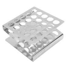 Z-förmiger Testrohrständer mit 25 Löchern, silber, 17mm