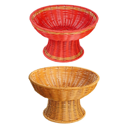 Modern Wicker Pattern Plastic Bowl Multipurpose-Tea yellow 1