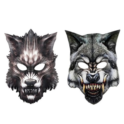 Fashionable Polyester Half Face Animal Mask For-Wolf Mask 1
